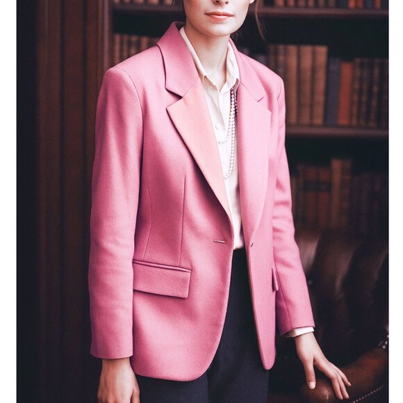 Pendleton Jackets & Blazers - Vintage Pendleton 100% Virgin Wool Pink single button Blazer Coat Jacket Size 12